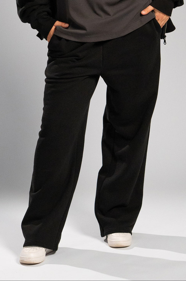 Essentials Pants — Black (Wide-Leg)
