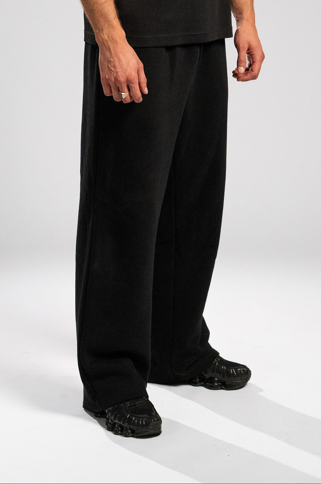 Essentials Pants — Black (Wide-Leg)